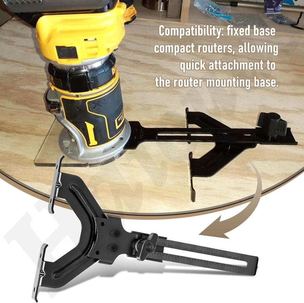 Edge Guide for Fixed Base Compact Router, Compatible With DEWALT Router, PORT...