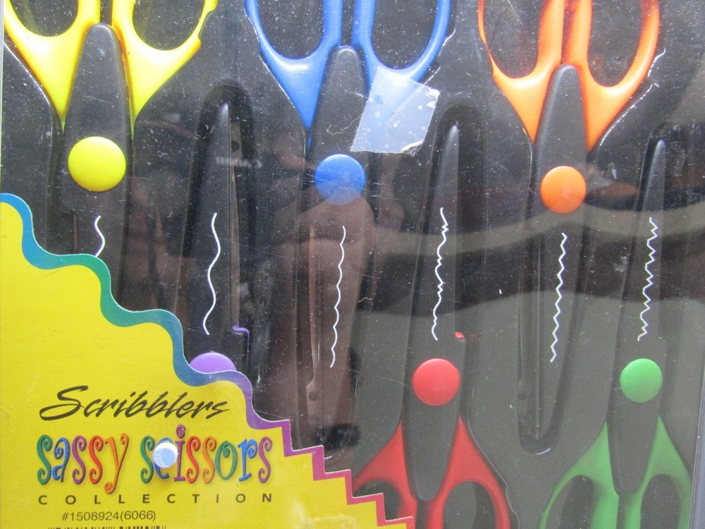 Rainbow Scribblers Sassy Scissors Collection Set of 6 Scrapbook Decorative Cuts
