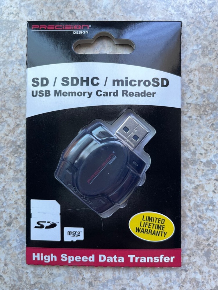 Precision Design, SD/SDHC &MicroSD HC Card Reader - Brand New, never opened
