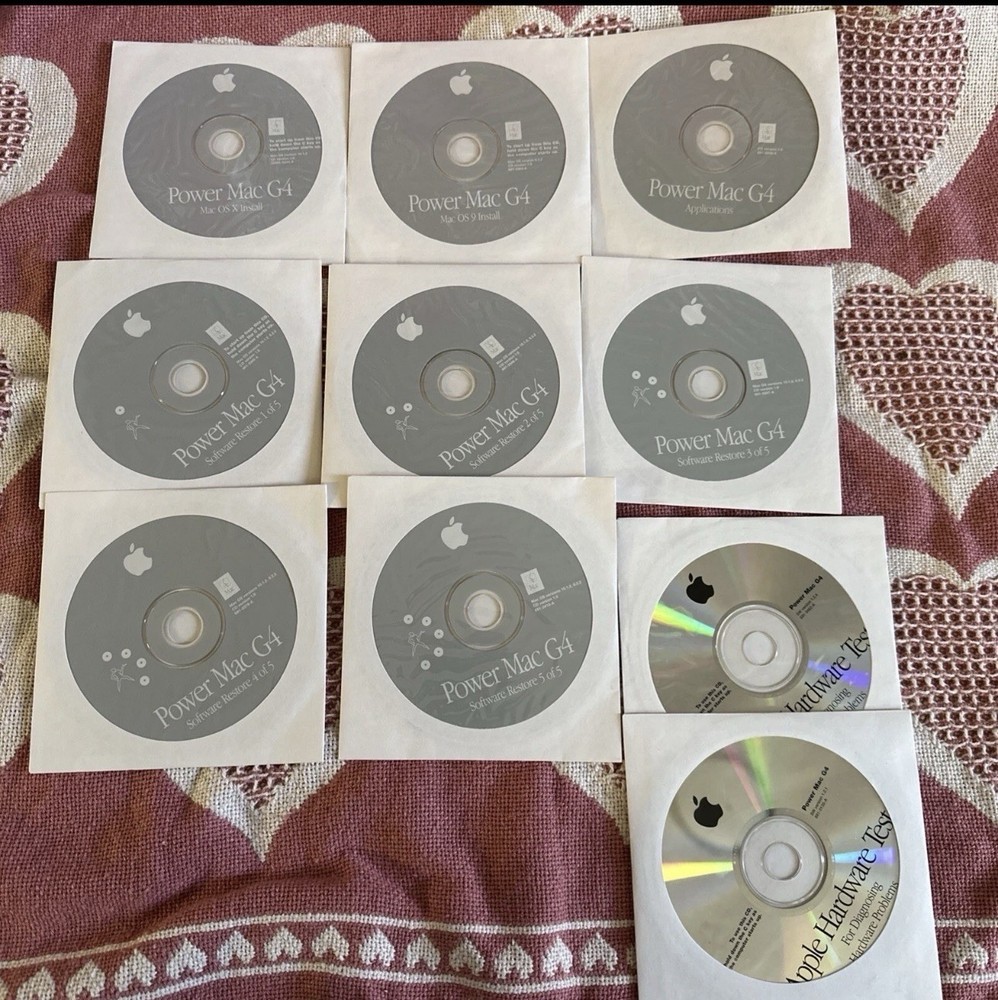 Power Mac G4 Apple Disc Software Set 10 Discs OS 9 OS X