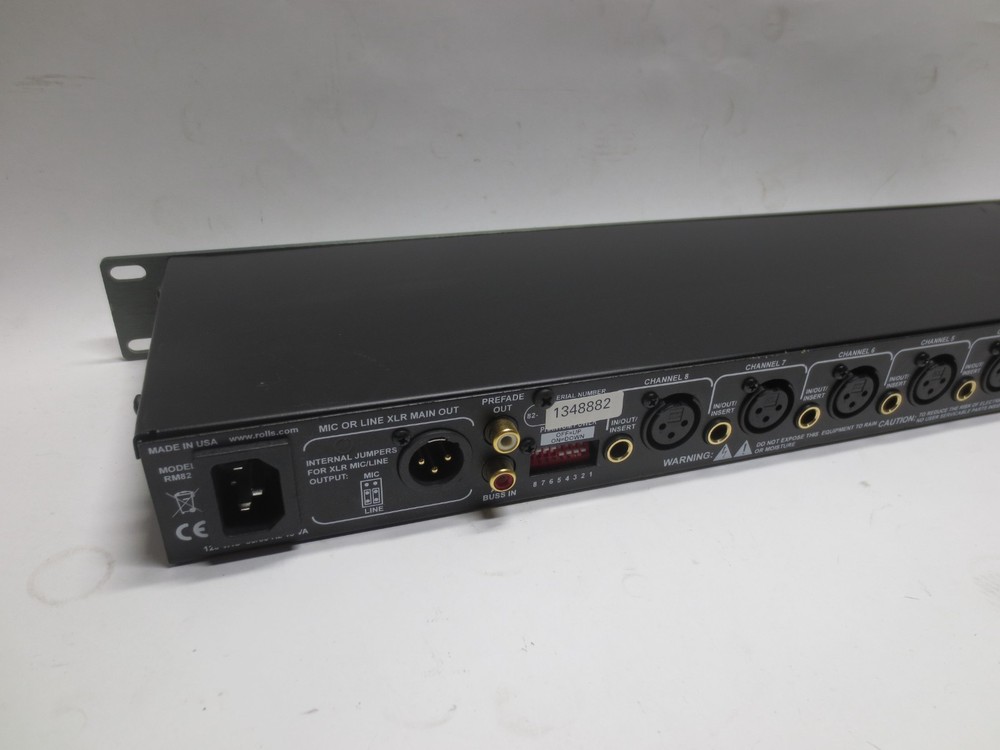 Rolls RM82 Single-Rack 8-Channel Mic Line Mixer