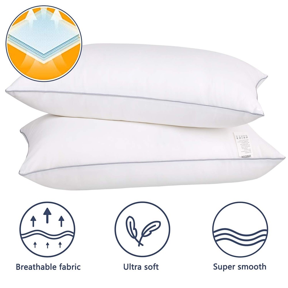 Bed Pillows for Sleeping 2 Pack Standard Cooling Microfiber Set