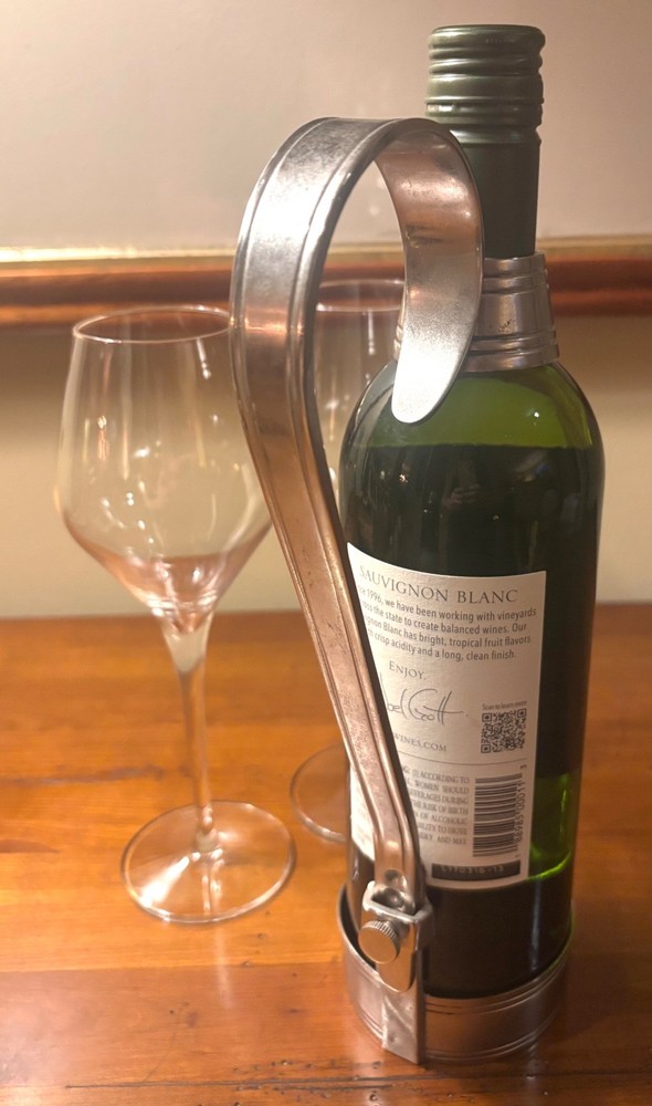 Wine Bottle Handled Holder/Pourer or Sleek Caddy by Global Views, Barware *Read*