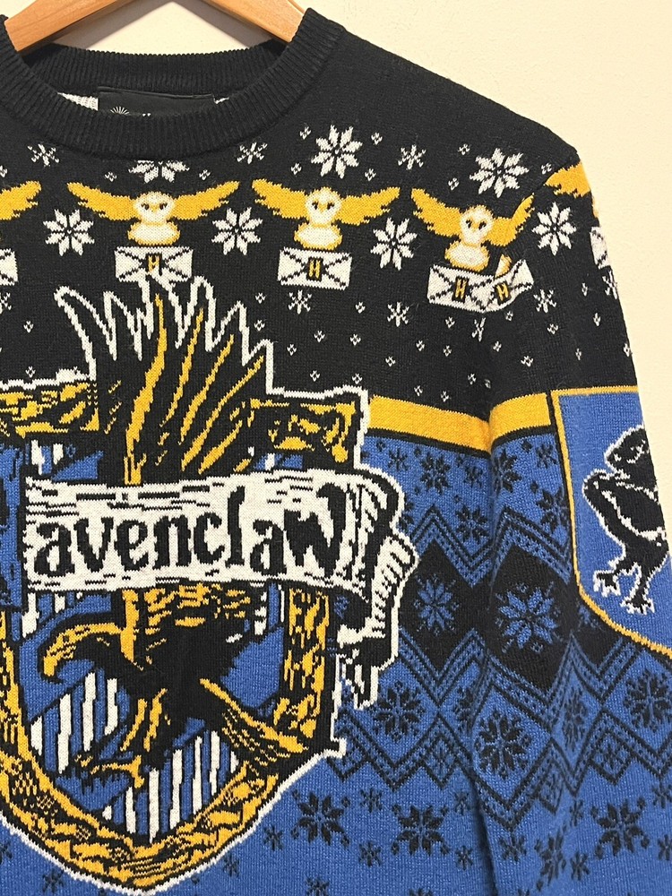 Harry Potter Wizarding World Ravenclaw Printed Blue Pullover Sweater Small