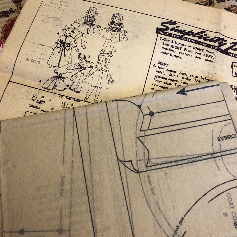 Vintage 14” Doll Clothes Pattern W Instructions 1950’s