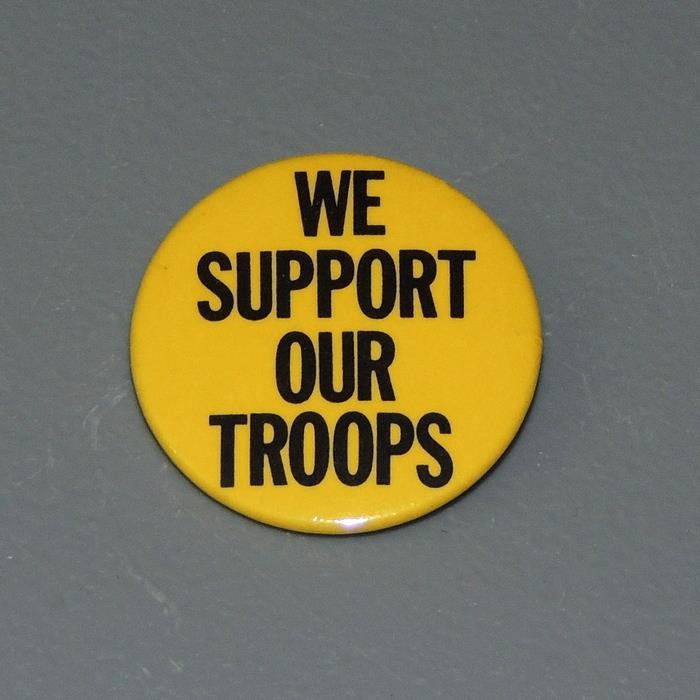 We Support Our Troops Peace Patriotic Cause Pinback  Button
