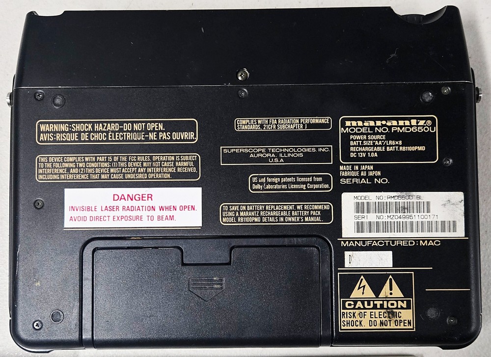 Marantz Portable Mini Disc Recorder PMD650