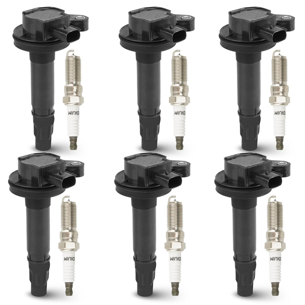 6PCS Ignition Coil Pack with 6PCS Iridium Spark Plug Compatible with Ford Edg...