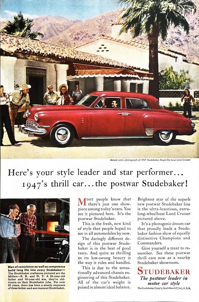 1947 STUDEBAKER Original Vintage Print Ad