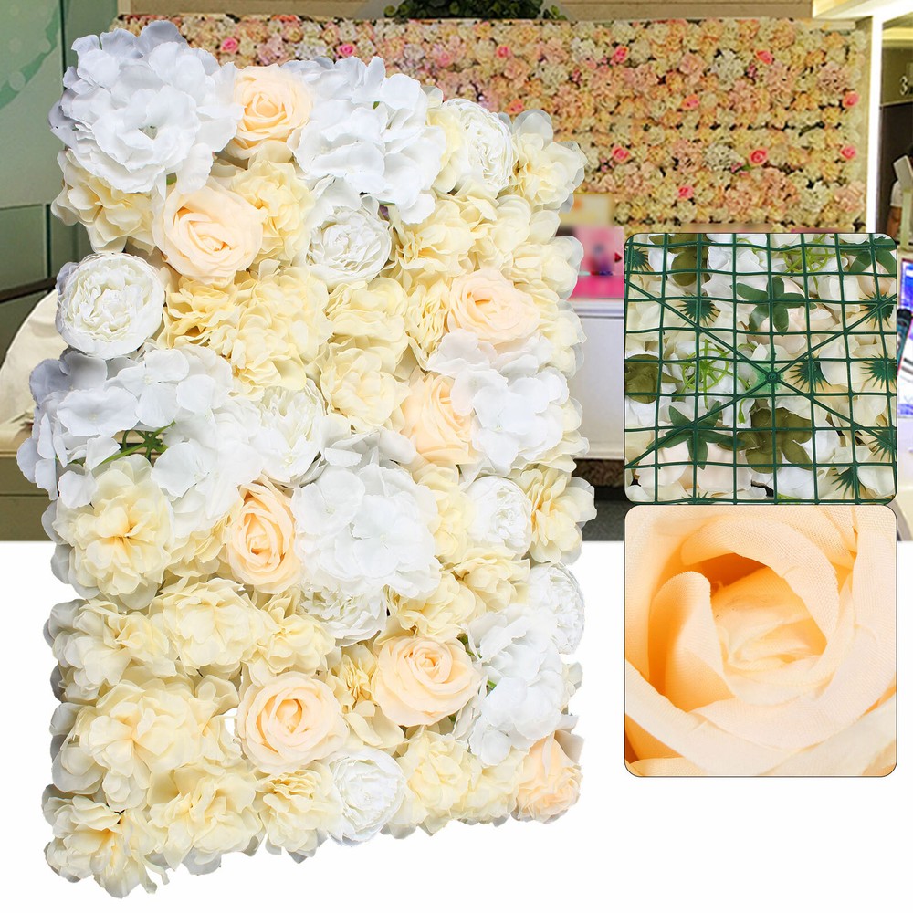 12 Pack Artificial Flower Wall Panels Hydrangea and Rose Flower Backdrop Panels