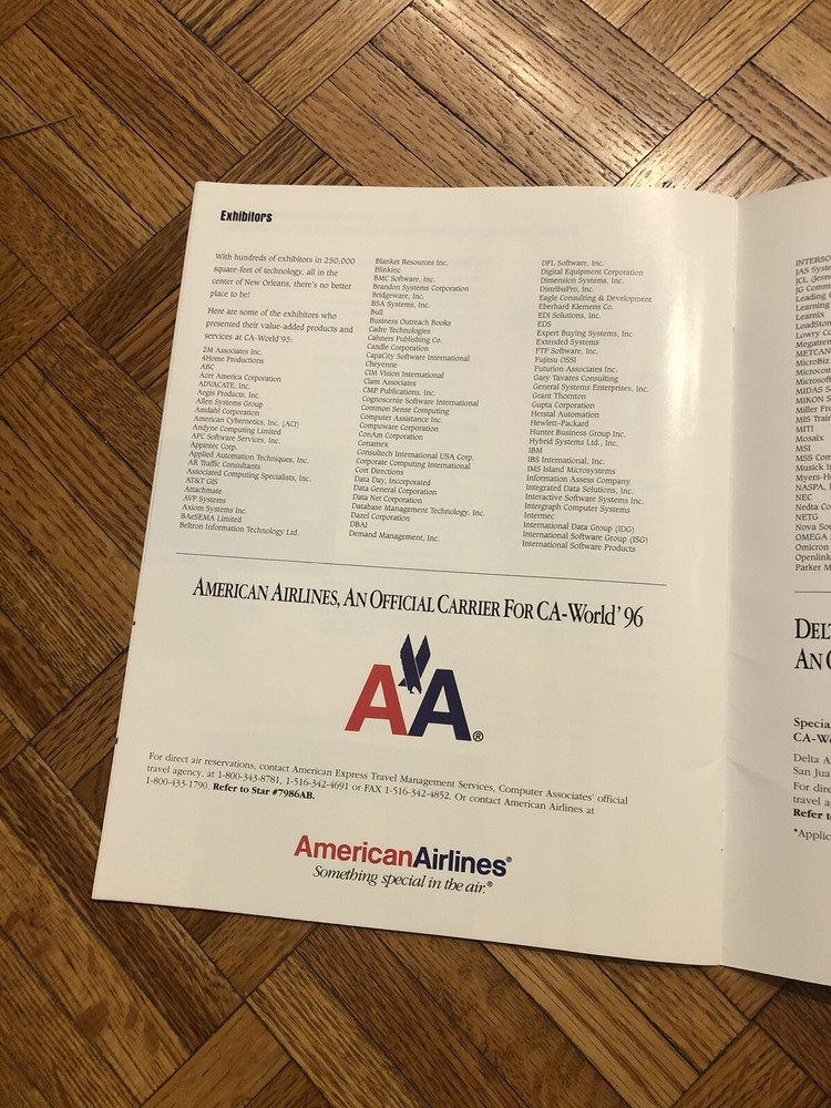 1996 TechniCon Tech Conference At CA-World New Orleans Info Packet