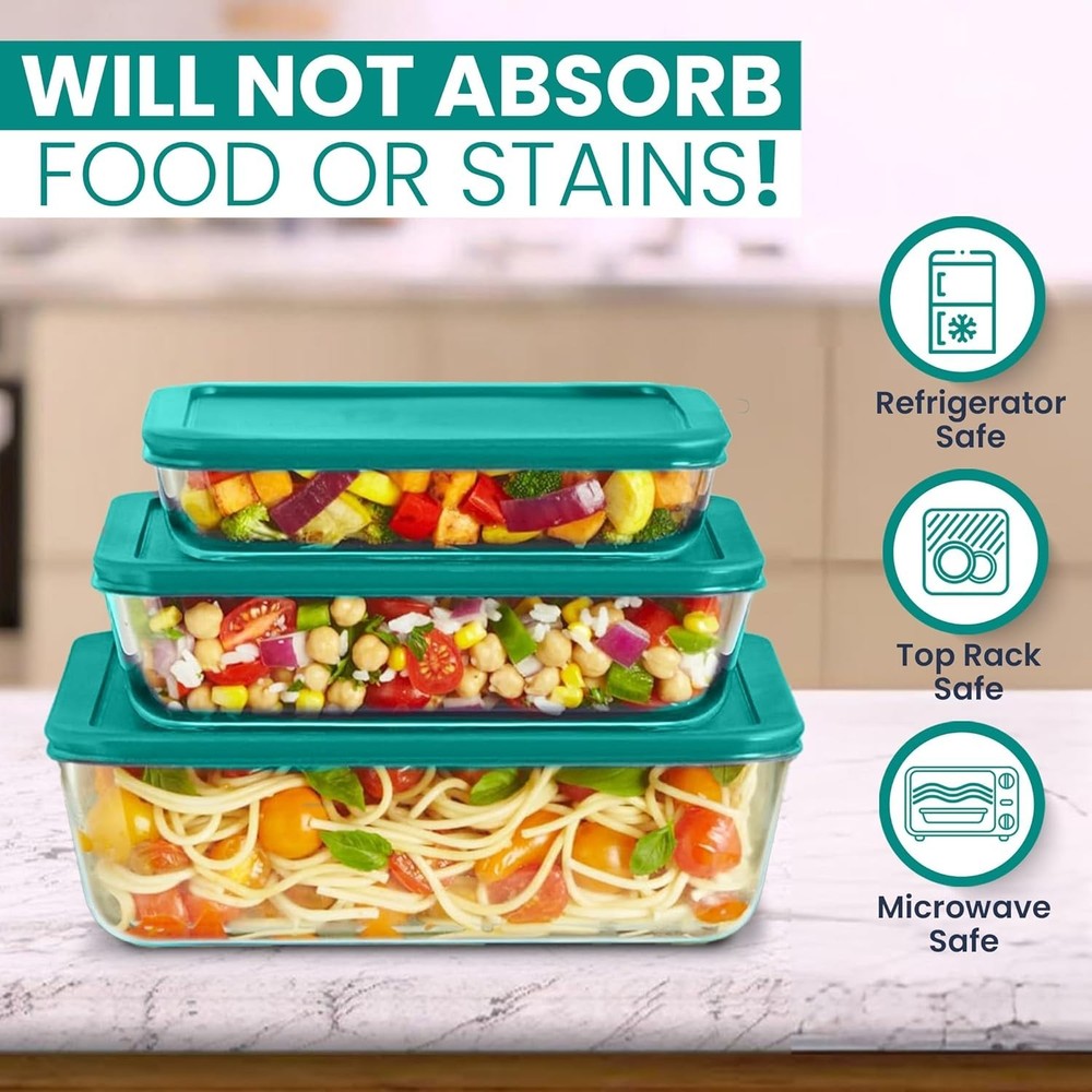 Replacement Rectangular Lids for Pyrex Glass Food Storage Containers 3 6 11 CUP