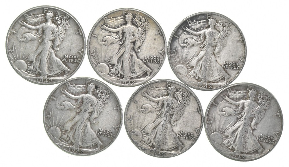 1942 XF Walking Liberty Half Dollar