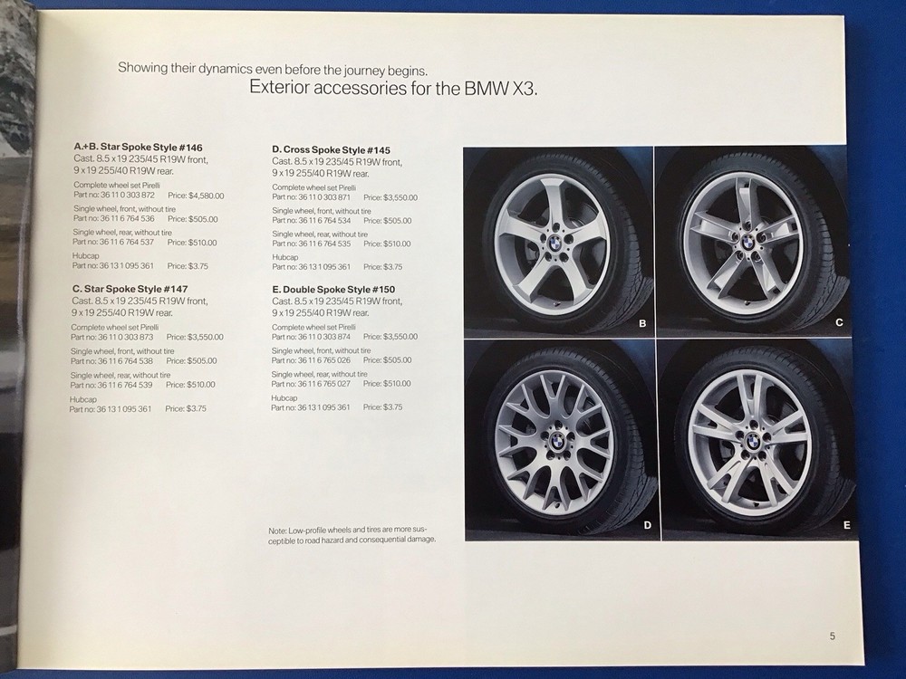BMW X3 E83 SAV Accessory Brochure 2004