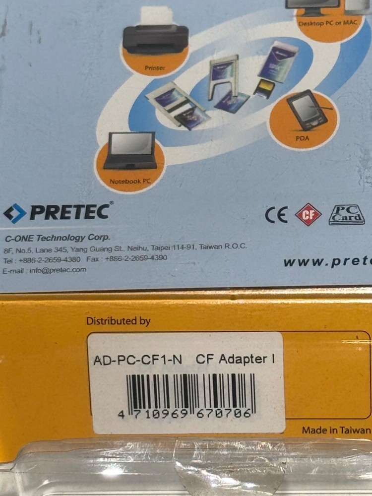 PRETEC Compact Flash to PC Card Adapter - AD-PC-CF1-N: CF Adapter 1