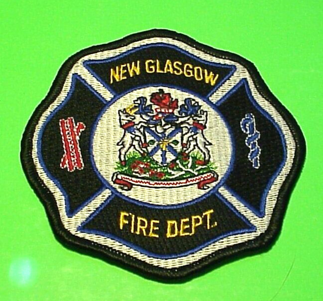 NEW GLASGOW  CANADA  4"  FIRE DEPT.  PATCH  FREE SHIPPING!!!