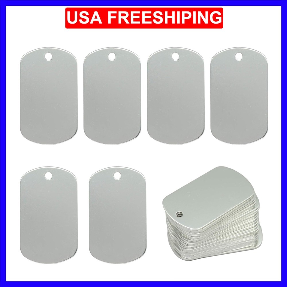 Aluminum Blank Tags Stamping Blanks 25 Pack Silver