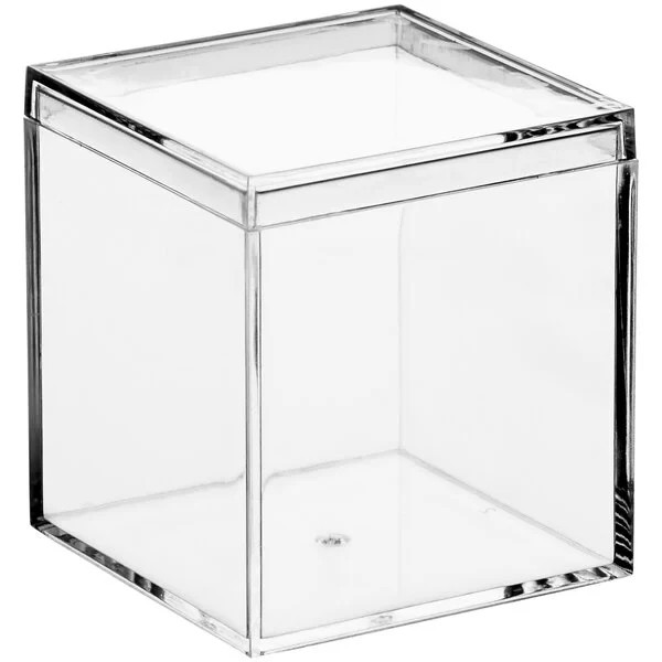 Visions Clear Plastic Tiny Cube with Lid 2" - 192/Case