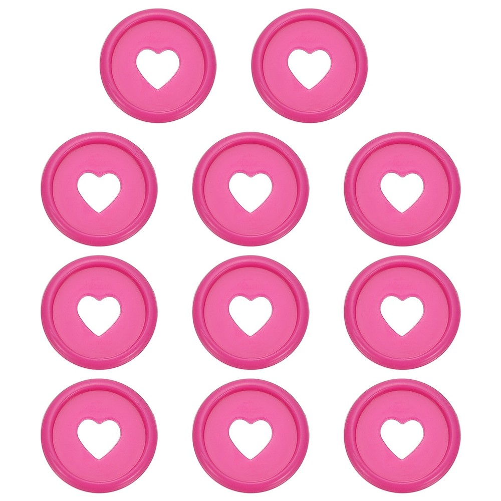 24mm Plastic Book Binding Discs, 11 Pack Rose Red Expansion Discs Heart