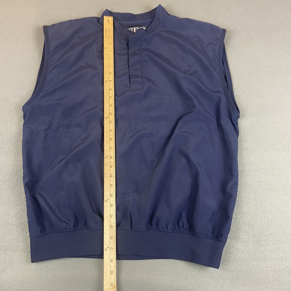 Zero Restriction Jacket Men Large Blue Golf Windbreaker Sleeveless Snap Pullover