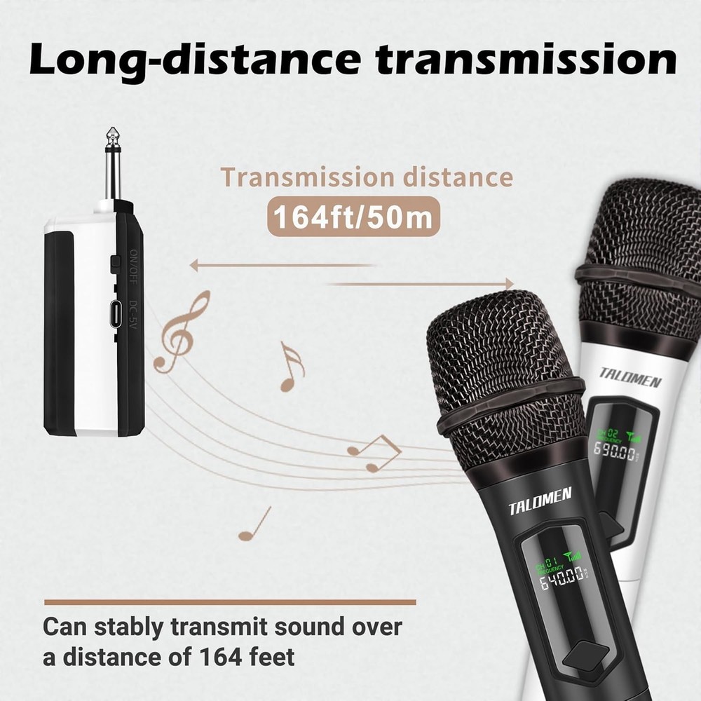 Dual Wireless Karaoke Microphone System