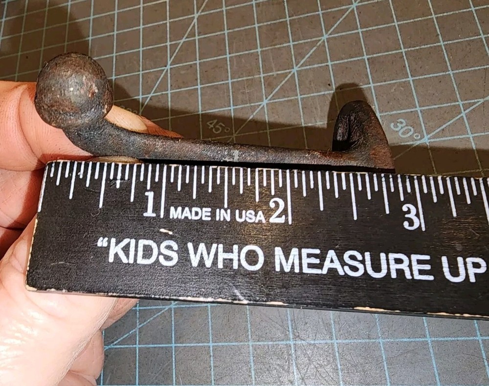 Antique Cast Iron Acorn Tip Double Coat Hat Hook - gwB1