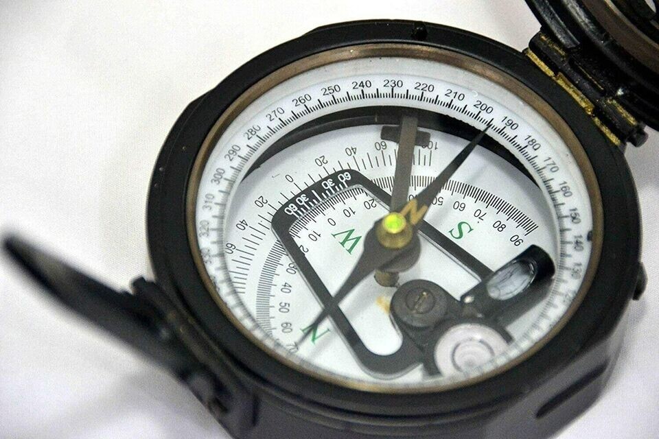 Brass Geological Brunton Compass Transit Survey Testing & Measuring compass.