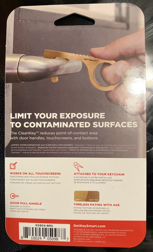 CLEAN KEY ANTIMICROBIAL COPPER ALLOY HAND TOOL-AVOID GERMS