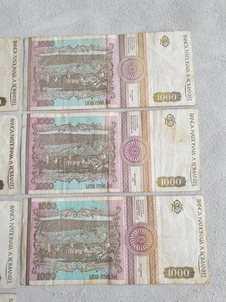 Romania 1000 lei 1991 lot banknotes