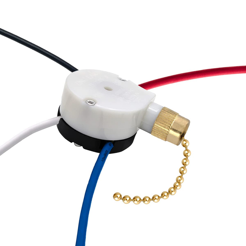 Zing Ear ZE-208S 3 Speed 4 Wire Fan Switch - Pull Chain Speed Control Switch for