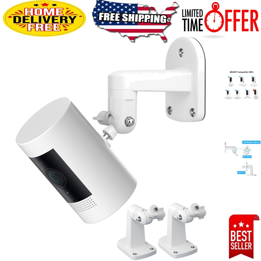 2 Pack Oxidation-Resistant Wall Mounts for Ring Stick Up Cam - Easy Install
