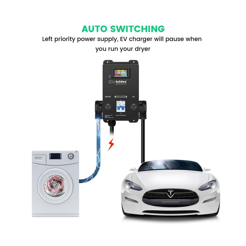 Briidea Automatic Power Switch for Dryer and EV, Fast Charge Your EV, NEMA 10...
