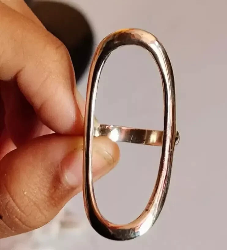 Large Open Oval Ring, Oval Karma Ring, Simple Oval Ring, Circle Ring,