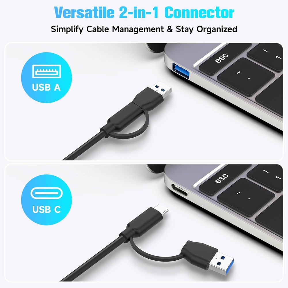 USB 3.0/USB C Switch 2 Computers Share 4 USB 3.0 Data Ports(3 USB-A+1 USB-C),...