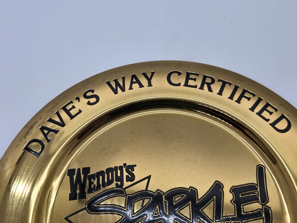 Vintage Dirilyte Solid Bronze plate Award Wendy's Sparkle Daves's Way Certified
