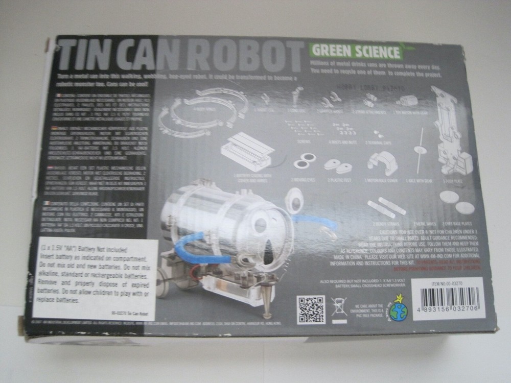 Tin Can Robot Green Science Kit New