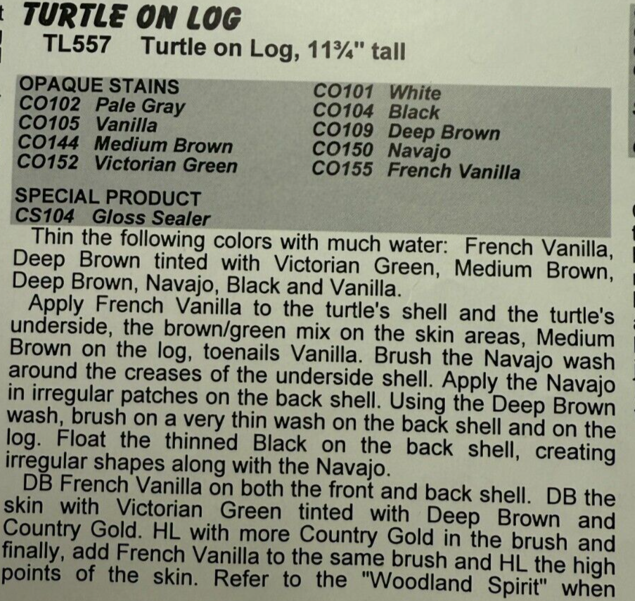 VINTAGE SCIOTO TL/DESIGN CERAMIC MOLD #TL-557 A & B TURTLE ON LOG