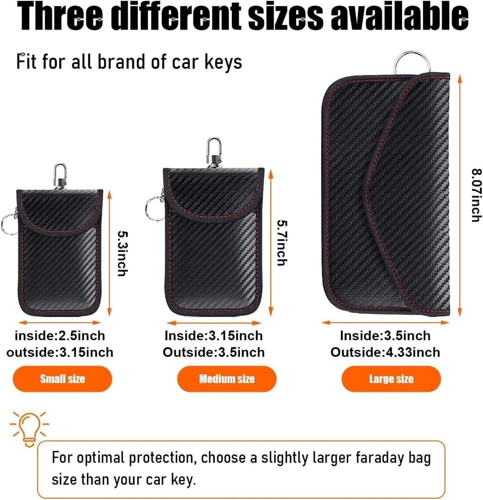 Faraday Pouch for Car Keys, Signal Blocking RFID Bag Cage, Small