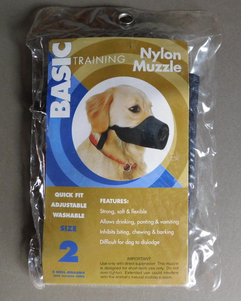 Nylon Dog Muzzle : Basic Training Size 2 (5.5-5.75") - Strong, allows drinking