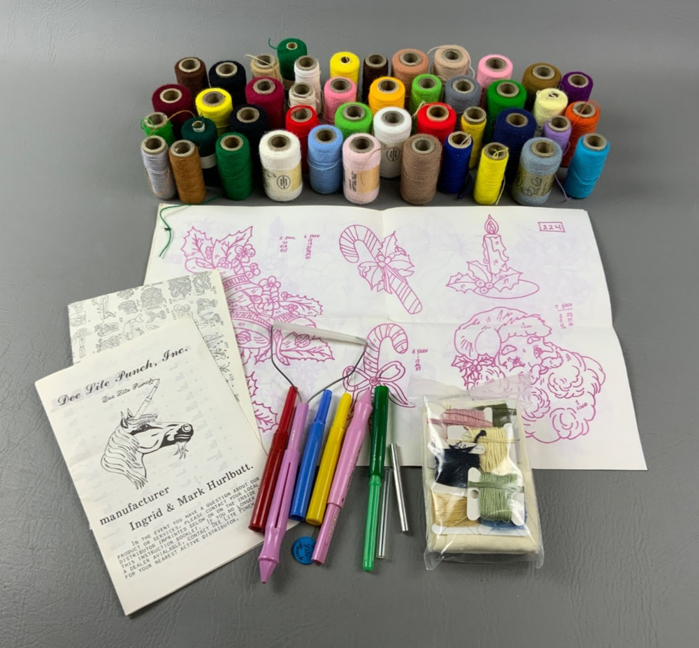 Vintage Punch Embroidery - Yarn, Punch Tools, Patterns
