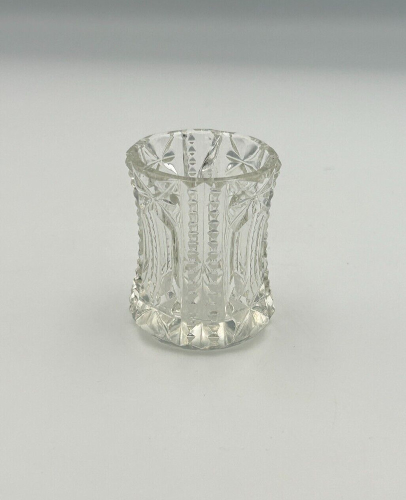 Cut Clear Glass Flared Top 2" Toothpick Holder