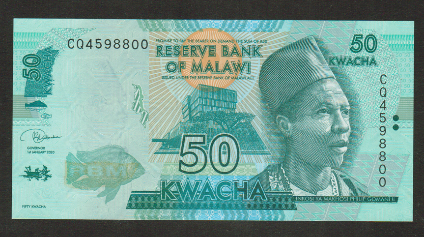MALAWI BANKNOTE 50 KWACHA 2020 UNC