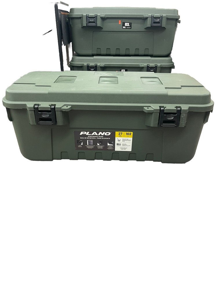Plano Storage Trunk with Wheels, Green, 108-Quart, Lockable Large, OIive Drab