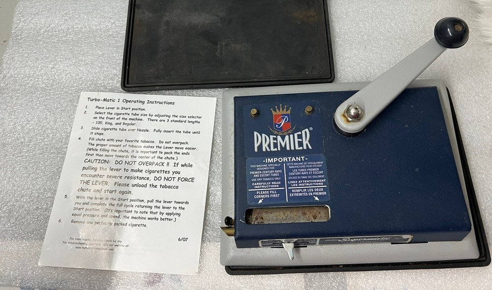 PREMIER Supermatic Cigarette Injector Machine Makes 100mm Regular & King Size