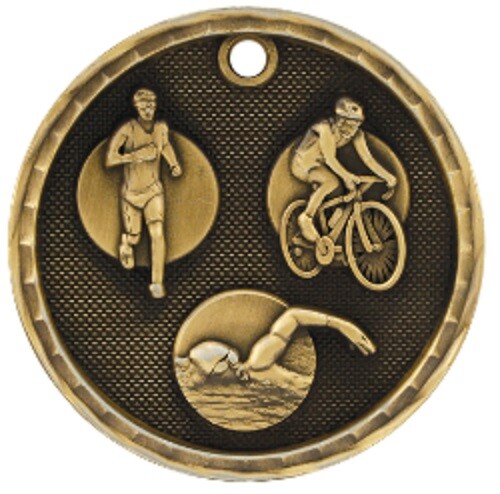 2" Triathlon Medal Personalized Free