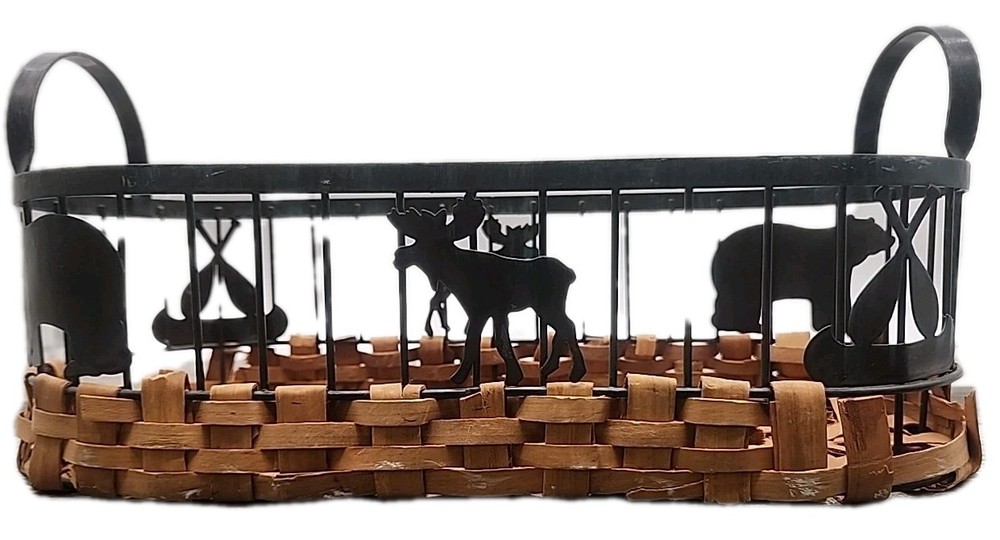 Bear, Moose, and Canoe Basket [22]