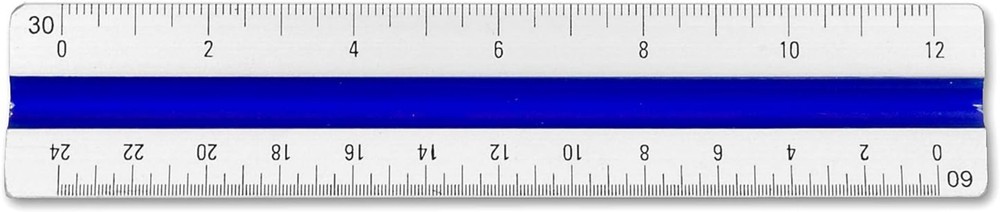 Solid Silver Aluminum Engineer Scale - 4IN Color-Coded Drafting Ruler for Pros