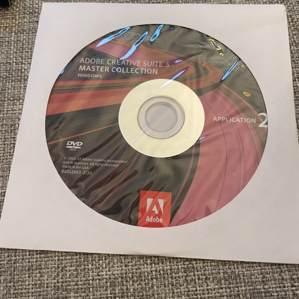 Adobe CS5 Master Collection for Windows Discs Only No Serial Number