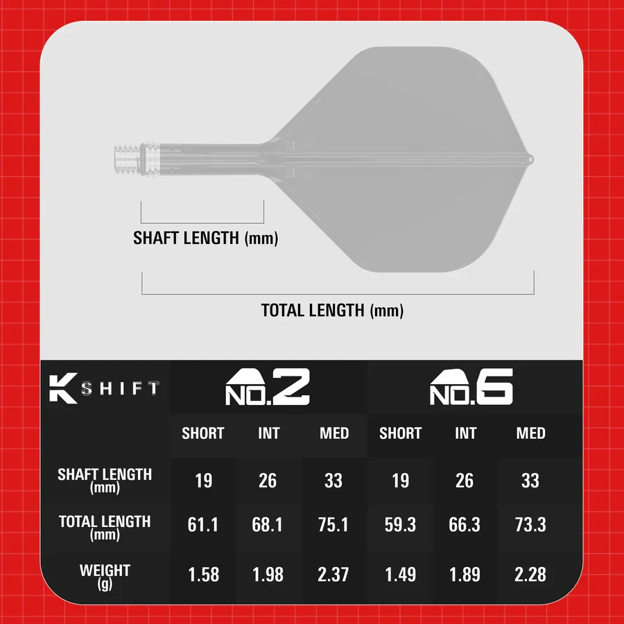 NO2 STANDARD CLEAR INTERMEDIATE TARGET K-SHIFT 1 PIECE SHAFT AND FLIGHT