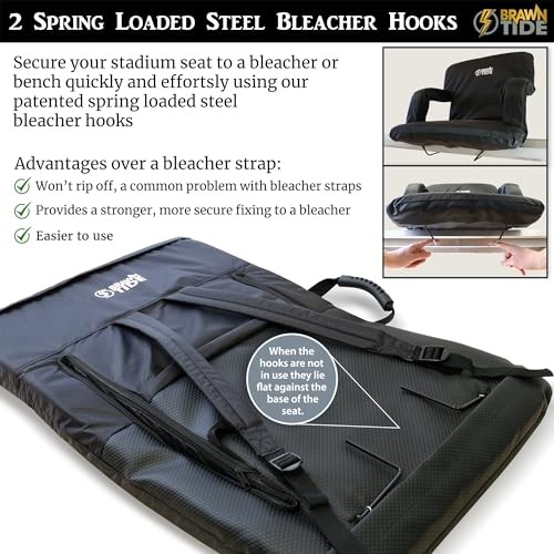 Stadium Seat with Back Support - Comfy Regular - Width 20.5 Inches 1 Black
